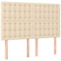 vidaXL Giroletto a Molle con Materasso Crema 140x19 cm in Tessuto