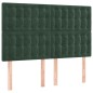 vidaXL Giroletto a Molle con Materasso Verde Scuro 140x190 cm Velluto