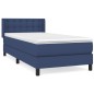 vidaXL Giroletto a Molle con Materasso Blu 90x200 cm inTessuto