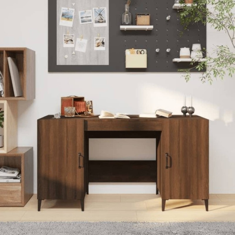 Scrivania Rovere Marrone 140x50x75 cm in Legno Multistrato Scrivania Rovere Marrone 140x50x75 cm in Legno Multistrato