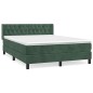 vidaXL Giroletto a Molle con Materasso Verde Scuro 140x190 cm Velluto