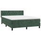 vidaXL Giroletto a Molle con Materasso Verde Scuro 140x190 cm Velluto