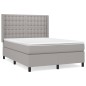 vidaXL Giroletto a Molle con Materasso Grigio Chiaro 140x190cm Tessuto
