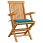 Sedie da Giardino con Cuscini Blu 2 pz in Massello di Teak Sedie da Giardino con Cuscini Blu 2 pz in Massello di Teak