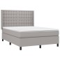 vidaXL Giroletto a Molle con Materasso Grigio Chiaro 140x190cm Tessuto