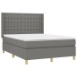vidaXL Giroletto a Molle con Materasso Grigio Scuro 140x190 cm Tessuto