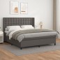 vidaXL Giroletto a Molle con Materasso Grigio 160x200 cm in Similpelle