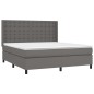vidaXL Giroletto a Molle con Materasso Grigio 160x200 cm in Similpelle