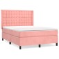 vidaXL Giroletto a Molle con Materasso Rosa 140x200 cm in Velluto