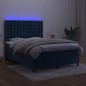 vidaXL Letto a Molle con Materasso e LED Blu Scuro 140x200 cm vidaXL Letto a Molle con Materasso e LED Blu Scuro 140x200 cm