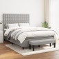 vidaXL Giroletto a Molle con Materasso Grigio Chiaro 140x190cm Tessuto