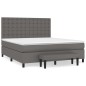 vidaXL Giroletto a Molle con Materasso Grigio 160x200 cm in Similpelle