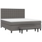 vidaXL Giroletto a Molle con Materasso Grigio 160x200 cm in Similpelle
