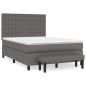 vidaXL Giroletto a Molle con Materasso Grigio 140x190 cm in Similpelle