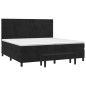 vidaXL Giroletto a Molle con Materasso Nero 200x200 cm in Velluto