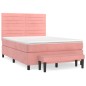 vidaXL Giroletto a Molle con Materasso Rosa 140x190 cm in Velluto