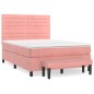 vidaXL Giroletto a Molle con Materasso Rosa 140x200 cm in Velluto