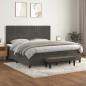 vidaXL Giroletto a Molle con Materasso Grigio Scuro 200x200 cm Velluto