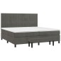 vidaXL Giroletto a Molle con Materasso Grigio Scuro 200x200 cm Velluto