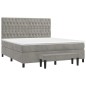 vidaXL Giroletto a Molle con Materasso Grigio Chiaro 180x200cm Velluto