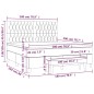 vidaXL Giroletto a Molle con Materasso Grigio Chiaro 180x200cm Velluto