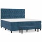 vidaXL Giroletto a Molle con Materasso Blu Scuro 160x200 cm in Velluto