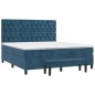 vidaXL Giroletto a Molle con Materasso Blu Scuro 160x200 cm in Velluto