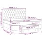 vidaXL Giroletto a Molle con Materasso Blu Scuro 160x200 cm in Velluto