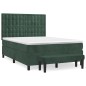 vidaXL Giroletto a Molle con Materasso Verde Scuro 140x190 cm Velluto