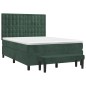 vidaXL Giroletto a Molle con Materasso Verde Scuro 140x190 cm Velluto
