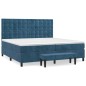 vidaXL Giroletto a Molle con Materasso Blu Scuro 200x200 cm in Velluto