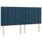 vidaXL Giroletto a Molle con Materasso Blu Scuro 200x200 cm in Velluto