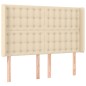 vidaXL Letto a Molle con Materasso e LED Crema 140x190 cm in Tessuto vidaXL Letto a Molle con Materasso e LED Crema 140x190 cm in Tessuto