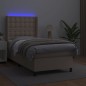 vidaXL Giroletto Molle Materasso e LED Cappuccino 80x200 cm Similpelle vidaXL Giroletto Molle Materasso e LED Cappuccino 80x200 cm Similpelle