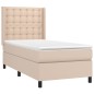 vidaXL Giroletto Molle Materasso e LED Cappuccino 80x200 cm Similpelle vidaXL Giroletto Molle Materasso e LED Cappuccino 80x200 cm Similpelle