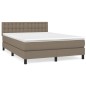 vidaXL Giroletto a Molle con Materasso Tortora 140x200 cm in Tessuto