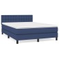 vidaXL Giroletto a Molle con Materasso Blu 140x200 cm in Tessuto