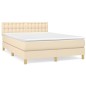 vidaXL Giroletto a Molle con Materasso Crema 140x200 cm in Tessuto