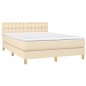 vidaXL Giroletto a Molle con Materasso Crema 140x200 cm in Tessuto