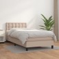 vidaXL Giroletto a Molle con Materasso Cappuccino 90x200 cm Similpelle