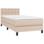 vidaXL Giroletto a Molle con Materasso Cappuccino 90x200 cm Similpelle