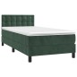 vidaXL Giroletto a Molle con Materasso Verde Scuro 80x200 cm Velluto