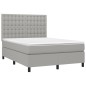 vidaXL Giroletto a Molle con Materasso Grigio Chiaro 140x190cm Tessuto