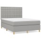 vidaXL Giroletto a Molle con Materasso Grigio Chiaro 140x200cm Tessuto