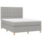 vidaXL Giroletto a Molle con Materasso Grigio Chiaro 140x200cm Tessuto