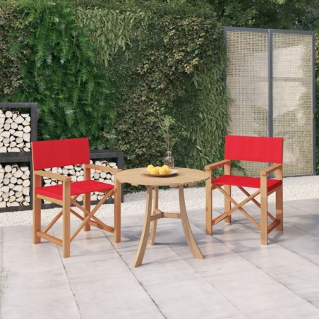 vidaXL Sedie da Regista Pieghevoli 2 pz in Massello di Teak Rosso