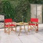 vidaXL Sedie da Regista Pieghevoli 2 pz in Massello di Teak Rosso