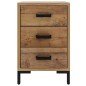 vidaXL Comodino Marrone 40x30x55 cm Legno Massello di Pino Riciclato