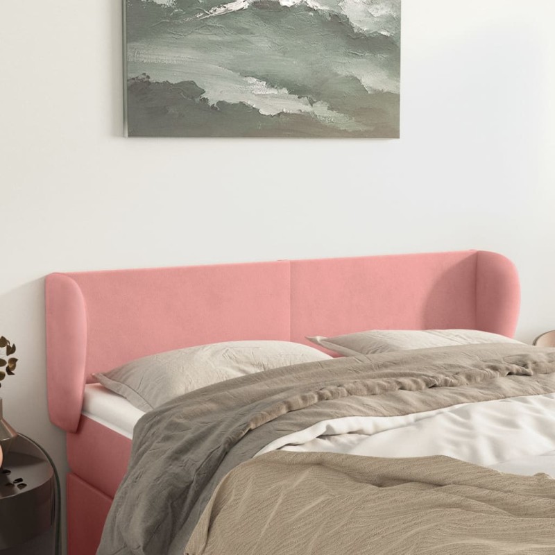 Testiera ad Orecchio Rosa 147x23x78/88 cm in Velluto Testiera ad Orecchio Rosa 147x23x78/88 cm in Velluto