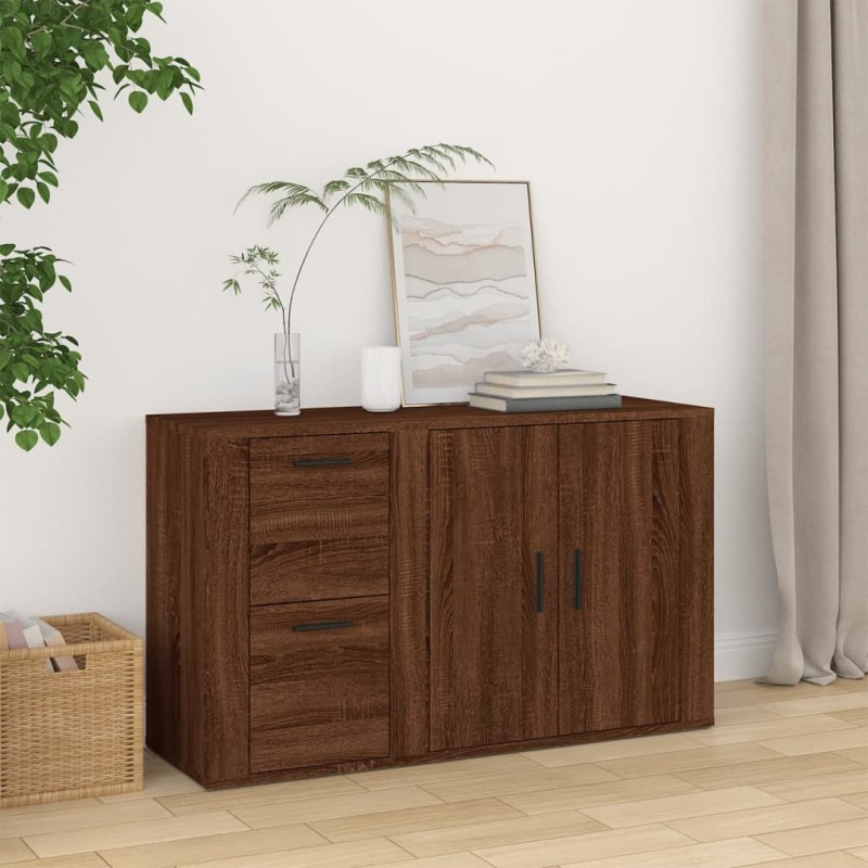 Credenza Rovere Marrone 100x33x59,5 cm in Legno Multistrato Credenza Rovere Marrone 100x33x59,5 cm in Legno Multistrato